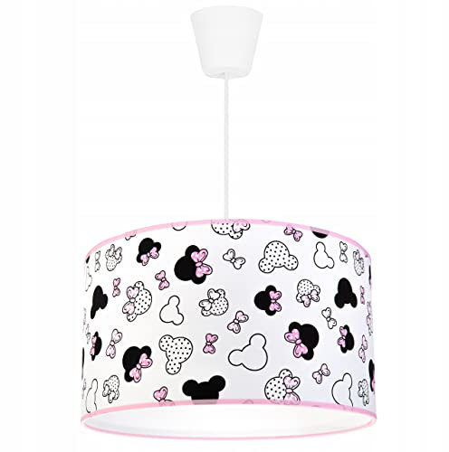 Light-Home - MINNIE - Lampadario a Sospensione - Lampade a Sospensione in Metallo con Paralume Moderno - E27-1-Luce 35 cm - Bianco e Rosa
