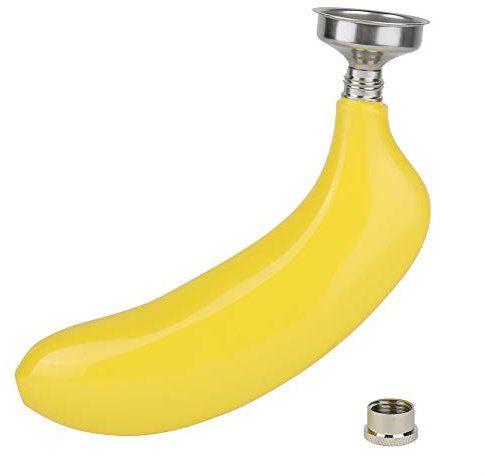 banana flask,Rita, Fiole, Fiole à Whisky, Fiole à Alcool, Fiole en Forme de Banane, Fiole à Banane, Fiole à Banane Grande Bouteille de Poche à Alcool en Forme de Fruit Portable en Acier