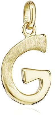 NKlaus Kettenanhänger Buchstabe G 333 Gelb Gold 8 Kt teilmatt 15x10mm Alphabet Amulett 13300