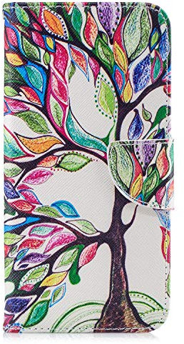 Thoankj Nokia C12 Case Shockproof Slim PU Leather Flip Pouch Wallet Phone Silicone Cover with Magnetic Stand Card Holder Slot Protective Smartphone Cases for Nokia C12 The Tree of Life
