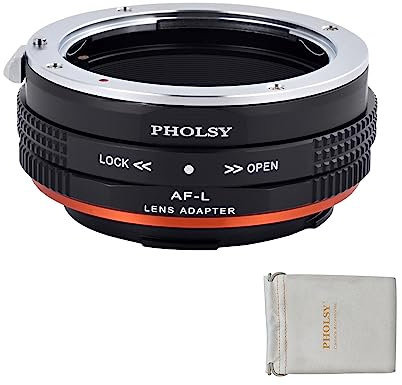 PHOLSY Adaptador de Objetivos con Apertura Anillo de Control para Lente Sony A Minolta AF y Cuerpo de Cámara Leica L Montura para Leica SL2, SL2-S, CL, TL2, Lumix S5, S1, BS1H, Sigma fp, fpL, AF a LL