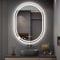 Dripex Badspiegel mit Beleuchtung Led Spiegel mit Uhr und Touch-Schalter, Dimmbar, 3 Lichtfarbe Einstellbare Badezimmerspiegel mit Beleuchtung, Beschlagfrei Oval 60x80 cm