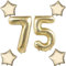 Blasses Gold Luftballons Zahl 75+4 pcs stern Folienballon Zahl 75 .Geburtstag frau mädchen,75 Riesenzahl Ballons 75 .geburtstagsdeko mann,Zahlenballon 75, Helium Ballons 75 Zahlen Luftballon