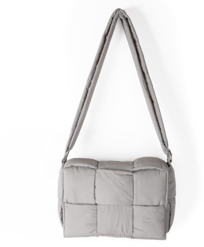 CHAMAIR Puffy Crossbody Bag Nylon Shoulder Bag mit Geldbörse Gesteppte Tasche Damen Schultertaschen Weich Handtasche Damen Umhängetasche Gewebt Puffer Bag Stepptasche