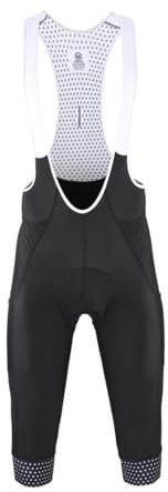 ZOLULA Herren Trägerhose Männer Radfahren 3/4 Hosen Shorts Blank Blau/Schwarz/Grau Pad Bike Trägerhose Fahrrad Knicker (Color : Black, Size : 2XL)