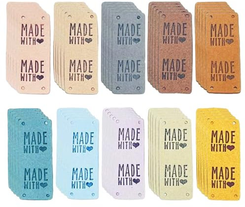 COACOM 50 Handgefertigte Etiketten, Praktische Nähetiketten Zur Personalisierung, Handgenähte, Einzigartige Handgefertigte Lederetiketten Für Kleidung Und Schuhdekoration