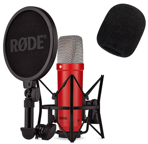 Rode NT1 Signature Red Studio-Mikrofon Rot + keepdrum WS2 Popschutz
