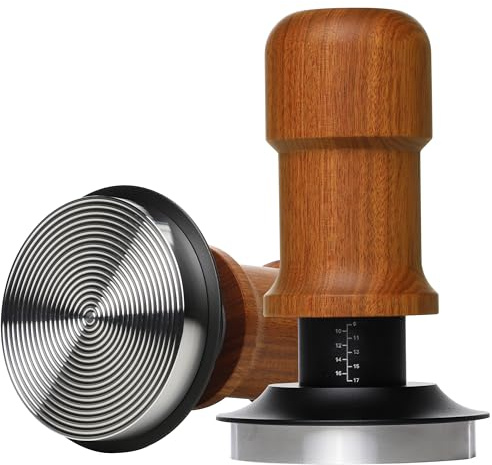 Coosigar 58mm Espresso Tamper, Premium Barista Coffee Tamper with Constant 30lb Calibrated Spring Loaded,Stainless Steel Base and Mahogany Handle.Fits for All 58mm Portafilters,Espresso Accessories