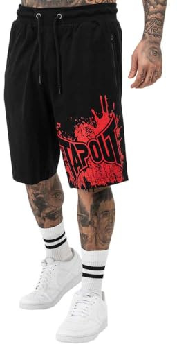 Tapout Herren Shorts Normale Passform BLASHED, Black/Red, XL, 940021