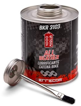 Errecom 1000 Miglia BKR 3103 Fahrradkette Schmiermittel All Weather - 900 ml, für Alle Jahreszeiten und Wetterbedingungen, All-In-One mit Pinsel enthalten