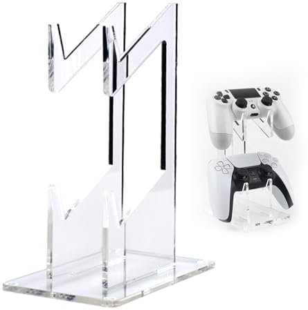 DALAETUS 1 Stück Dual Layer Game Controller Halter, Klar Acryl Gaming Controller Ständer, Universalhalterung Zubehör für PS5, PS4, Xbox Serie
