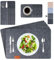 ARTAND Platzsets Abwaschbar Filz Tischsets Ausschließlich Vegane Platzdeckchen mit Untersetzer Bestecktasche - 6er Set, 05 Filz Grau
