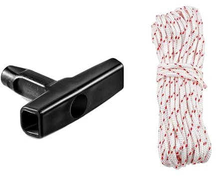iguTrail Starterseil Rasenmäher 1 Meter Ø4mm Starterseil mit 1 Startgriff für Rasenmäher Kettensäge Trimmer Edger Bürste Schneider Motorteile