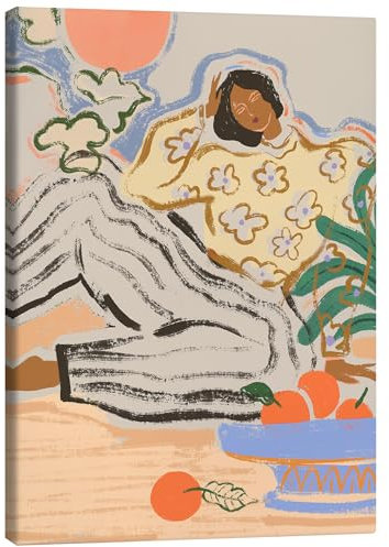 Posterlounge Faule Tage Leinwandbild von Arty Guava 90 x 120 cm Beige Wandbilder Wanddeko