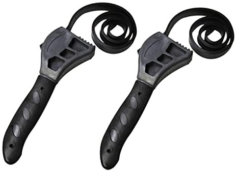 KITANDOVE 2pcs Rubber Strap Wrench Small Wrench Adjustable Bottle Openers Belt Bottle Opener Corkcircle Wrenches Multifunctional Wrench Corksickle Wrench Opener Jar Openers Wine Opener Black