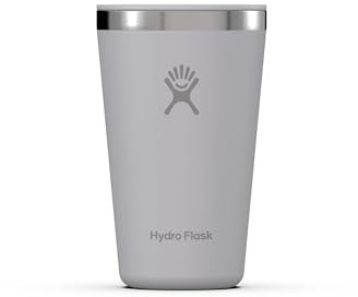 HYDRO FLASK - All Around Tumbler 473 ml (16 oz) - Verschließbarem, Auslaufsicherem Eindrückdeckel - Doppelwandiger, Vakuumisolierter Reisebecher aus Edelstahl - Heiß & Kalt - Birch