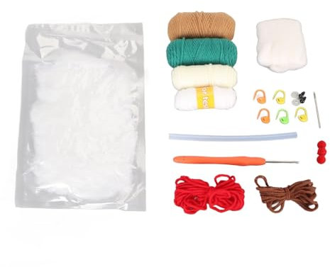 KIMISS Komplettes Weihnachtswichtel- und Zwerg-Häkelset mit Lernwerkzeugen für Erwachsene und Anfänger – Häkelset mit Garn und Anleitungsvideos – Bastelzubehör-Set