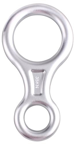 Azarxis 35kN Abseilachter, Abseilgerät Klettern 8 Descender für Erholung im Freien (Silber)