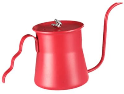 MagiDeal Drip Coffee Pot Coffee Jug Rust Resistant Thin Mouth Swan Neck Easy to Clean Tea Pot Espresso Kettle for Home Office Camping, Red