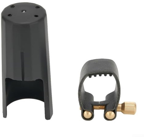 Tenorsaxophon-Mundstückkappe, Ledersaxophon-Blattschraube mit Kappe, PU-Leder Klarinetten-Saxophon-Mundstück Blattschraube, Mundstückkappe für Holzblassaxophon (für Tenor)