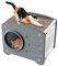 UISEBRT Caseta para gatos resistente a la intemperie, para interior y exterior, de plástico resistente, con tabla rascadora, ventilación óptima, armario para gatos Easy Clean, 55,3 x 40,5 x 46 cm,