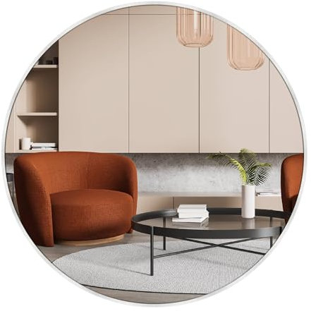 nielsen HOME Rundspiegel, Ø 60 cm, Aluminium, Silber matt, Wandspiegel für alle Wohnbereiche, Jaron 60 cm