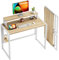 SOROGRA Scrivania Pieghevole Salvaspazio con Supporto Monitor, Tavolo Pieghevole per Computer Ufficio Casa & Piccoli Spazi, Scrivania Piccola Facile da Montare, Beige
