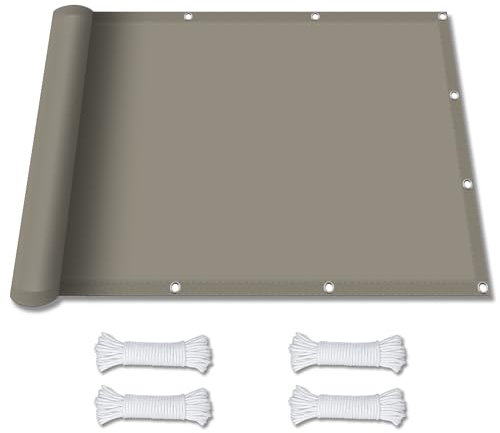 Voile D Ombrage Abri de Jardin 3 x 4 m Protection Solaire Imperméable UV Voile d'ombrage de Terrasse Filet avec Oeillets pour Extérieur Jardin Terrass, Taupe