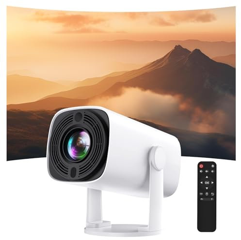 Mini Projector, 4K 1080P Supported Portable Projector for Bedroom, Home, Outdoor, WIFI 6 and Bluetooth 5.2 Auto Keystone Smart Projector Compatible With Laptop, PC, Tablet and Phone