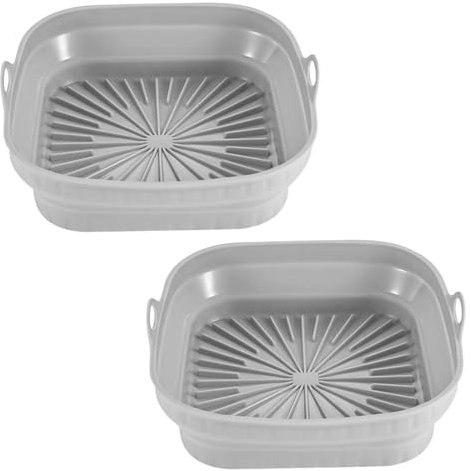 Anseom 2 Piezas Molde Silicona Freidora de Aire, Molde de Silicona Para Freidora de Aire Caliente Accesorios para Freidora de Aire Silicona Freidora de Aire Plegables Reutilizables para Microondas