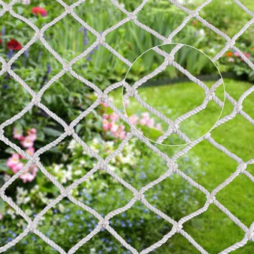 Kamanan Rete Protezione Bambini,Rete di Protezione per Ringhiera per Bambini,Animali Domestici,Rete per Balcone Esterno,Catio per Gatti da Esterno,Rete da Giardino (Bianco, (1 * 2m))