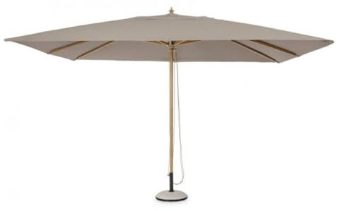 KONTE.DESIGN Sombrilla de jardín ECLIPSE de aluminio efecto madera, lona gris 3 x 4, TóRTOLA, 3x4 m