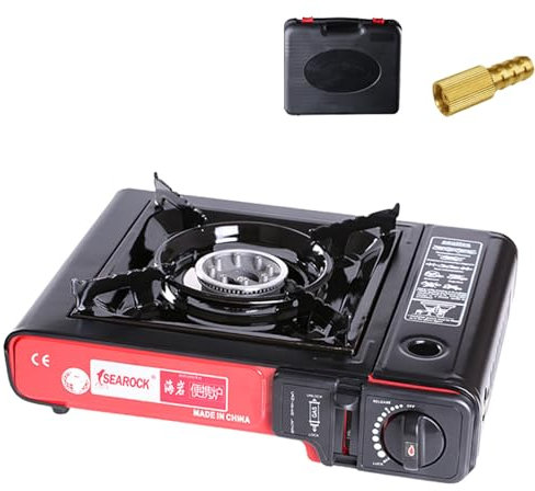 Four à cassette portable de camping,Poêle Tetrane avec brûleur simple coupe-vent - Brûleurs en aluminium de 2,9 kW pour les voyages, la pêche et la randonnée