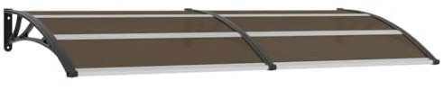 Auvent de Porte d'entrée, Marquise de Porte Extérieur Noir 240x100 cm PC