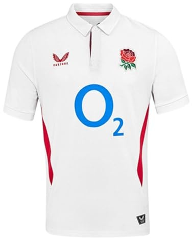 Castore Mens England Rugby Home Classic Shirt 2025 Adults White/red M