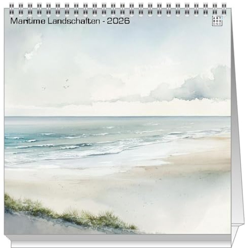 artboxONE Mini-Tischkalender 2026 Maritime Landschaften Kalender Reise/Strand und Meer