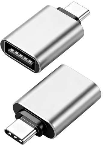 xruc 2 Piezas Adaptador USB C a USB A 3.2 Gen 10Gbps OTG, Adaptador Type-C Macho a Type-A Hembra, Compatible con MacBook iPhone 16 Pro MAX iPad iMac Galaxy S25 Laptop
