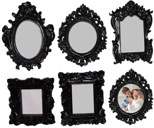 Licsaliwe Vintage-Bilderrahmen-Set, 5-teilige schwarze antike gotische Wandrahmen für Fotocollage und Heimdekoration