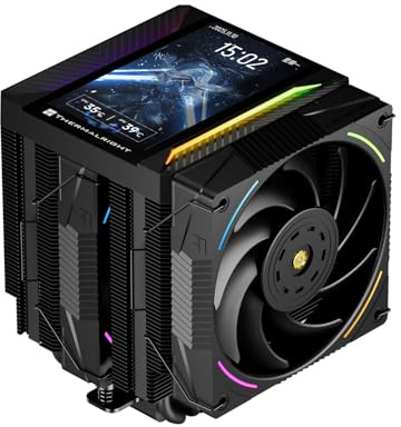 Thermalright TR Peerless Assassin 120 VISION MAX ARGB Black CPU-Luftkühler, Dual-Tower Kühler 2150 U/min, 5 Zoll IPS Display (480x854 Auflösung), PC-Kühler für Intel LGA1851/1700/115X und AMD AM4/AM5
