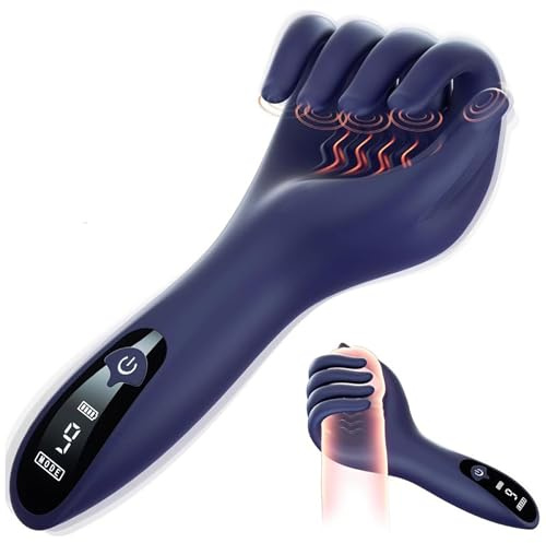 FOPS Elektrischer Masturbator Hand-Design Penismassage mit 9 Vibrationen, LCD-Display & 15 cm Länge | Realistische Handform für Männer MC41