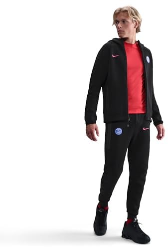 NIKE Paris Saint-Germain Tech Windrunner Total 90 Fußball-Fleece-Hoodie Für Herren, Black/Global Red, HQ3872-010, 2XL