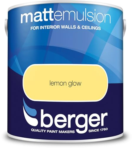 DRW Lemon Glow Walls and Ceilings Matt Emulsion Paint 2.5L | Interior Wall and Ceiling Paint | Smooth Flat Matt Finish | Durable Everyday Room Paint for Living Room Bedroom Hallway and Dining Room