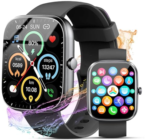 2026 Smart Watch, 1.91 Smart Watches for Men Women Answer/Make Calls, 100+ Sport Activity Tracker, Fitness Watch Heart Rate/Sleep Monitor/Step Counter, IP68 Waterproof Fitness Tracker for Android iOS