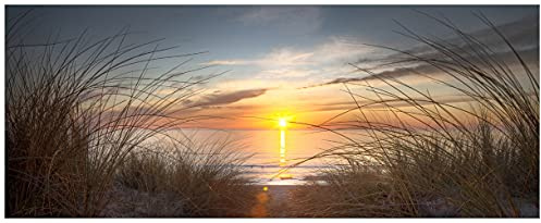 Wallario selbstklebendes Poster - Sonnenuntergang am Strand, Aufkleber in Premiumqualität, Klebefolie Größe: 50 x 125 cm