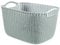 Curver Knit Effect Kitchen, Living room, Bathroom, Bedroom, Utility Large Rectangular Storage Basket 19 Litres - Misty Blue