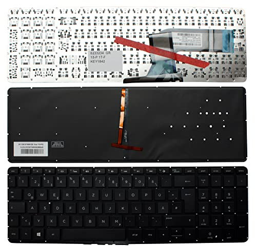 Keyboards4Laptops Deutsch Hinterleuchtet Schwarz kompatible Ersatz Tastatur kompatibel mit HP Pavilion 15-p003nf