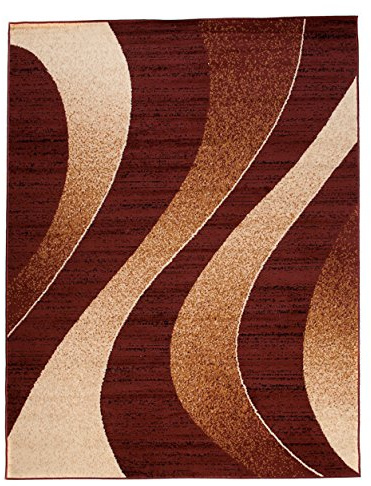 Carpeto Groß Teppich Wohnzimmer 160x230cm Braun Geometrisch 90er-Retro | Teppich für Schlafzimmer Büro Esszimmer Weich Pflegeleicht Fußbodenheizungsgeeignet Reinigungsmittelbeständig Kurzflor