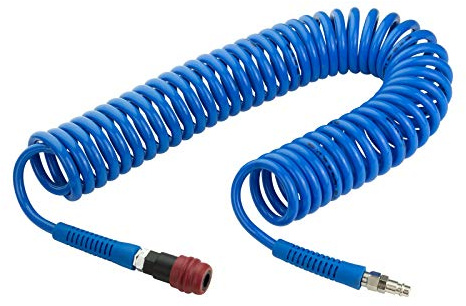 DEMA Druckluft-Spiralschlauch DSS12 Pro – Druckluftschlauch, Spiralschlauch, Druckluftleitung, Nippel & Buchse – robust, flexibel, langlebig, Werkstatt, Handwerk, Pneumatik