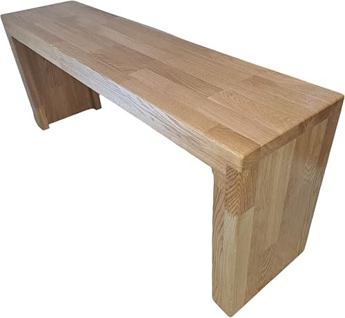 Sitzbank Holzbank Eiche Massivholz gebürstet Garderobenbank Flurbank 100x40x25cm