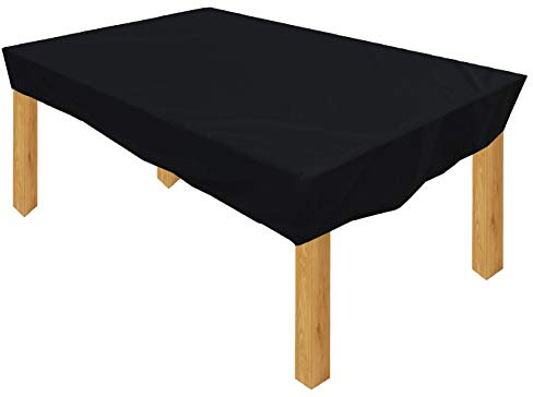 Kaufpirat Premium Abdeckplane 220x100x15 cm Essbank Sitzbank Holzbank Gartenmöbel Gartentisch Hülle Abdeckung Haube Schutzhülle Abdeckhaube 900 D, 500 g/m², 6.000 mm Wasserbeständigkeit Schwarz | Polyester, Membran, Uv Beständig,
